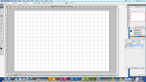 I made a grid so I kew where to place the shapes I was going to make.